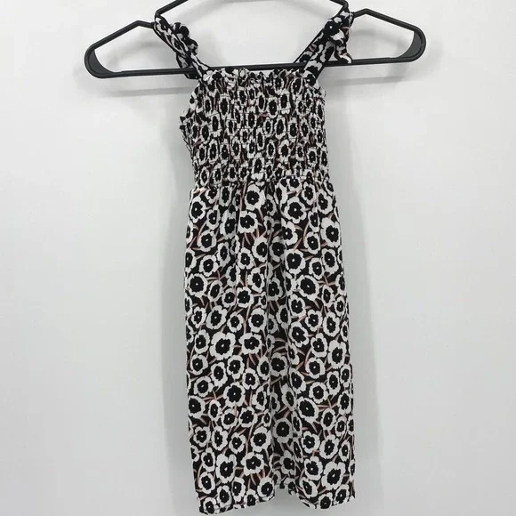 Diane von Furstenberg Target Girls Black White Floral Smocked Midi Dress 3T - Picture 2 of 9